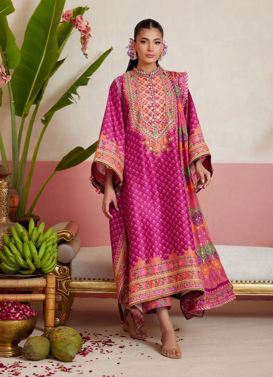 Adena Fuschia Shirt And Dupatta | MAYNA FESTIVE PRINTS '26 | FARAH TALIB AZIZ