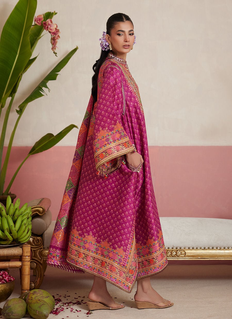 Adena Fuschia Shirt And Dupatta | MAYNA FESTIVE PRINTS '26 | FARAH TALIB AZIZ