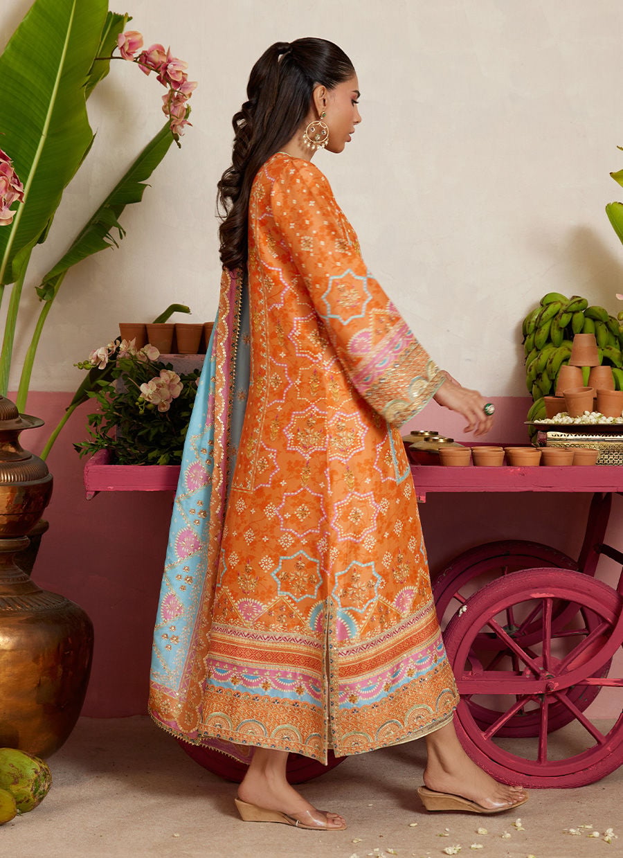 Jenna Tangerine Shirt And Dupatta | MAYNA FESTIVE PRINTS '26 | FARAH TALIB AZIZ