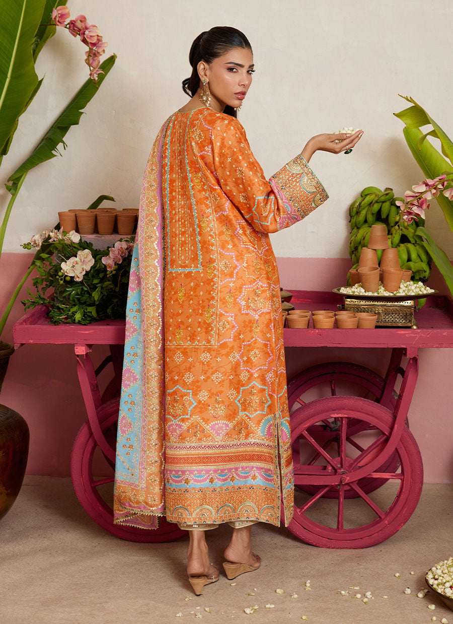 Jenna Tangerine Shirt And Dupatta | MAYNA FESTIVE PRINTS '26 | FARAH TALIB AZIZ