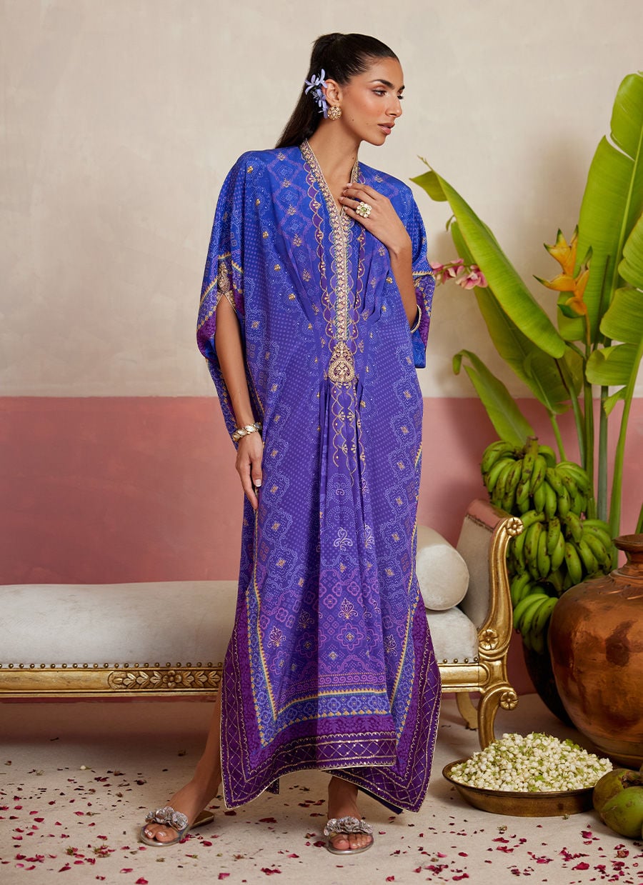 Jurney Purple kaftan | MAYNA FESTIVE PRINTS '26 | FARAH TALIB AZIZ