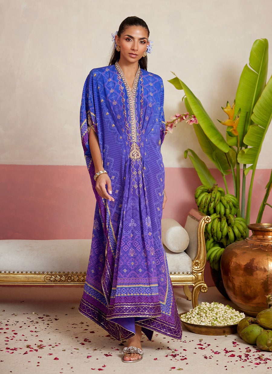 Jurney Purple kaftan | MAYNA FESTIVE PRINTS '26 | FARAH TALIB AZIZ