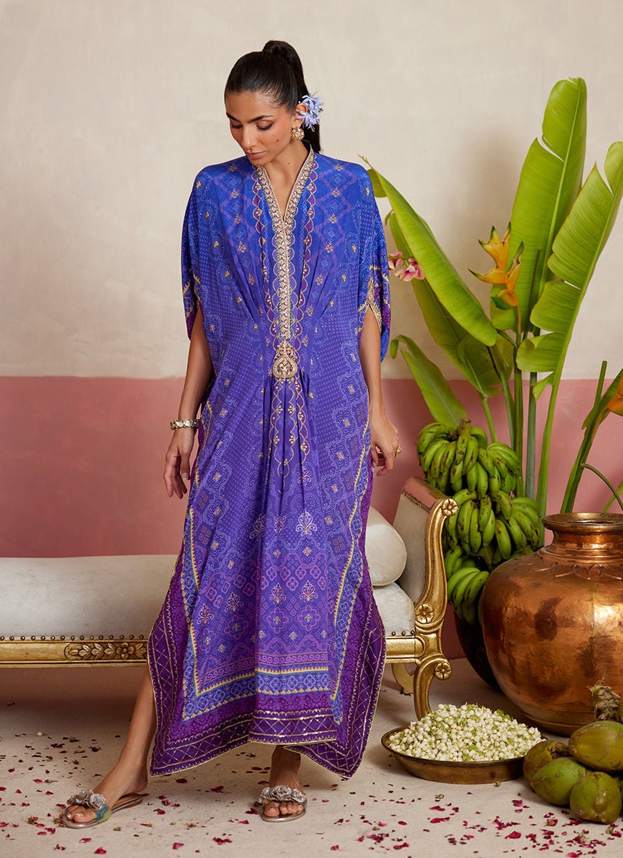Jurney Purple kaftan | MAYNA FESTIVE PRINTS '26 | FARAH TALIB AZIZ