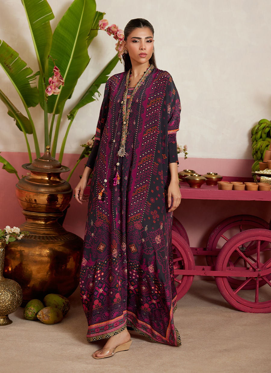Analisa Black kaftan | MAYNA FESTIVE PRINTS '26 | FARAH TALIB AZIZ