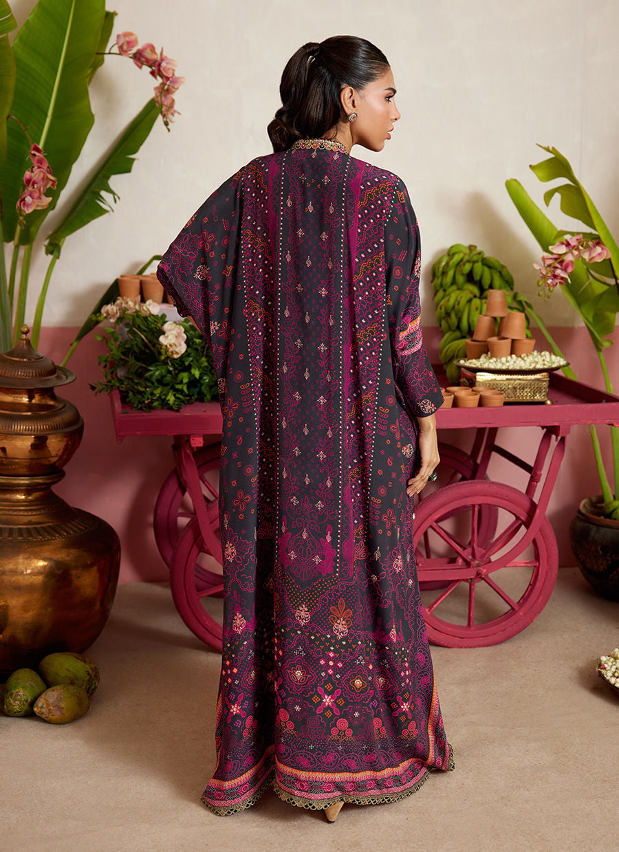 Analisa Black kaftan | MAYNA FESTIVE PRINTS '26 | FARAH TALIB AZIZ