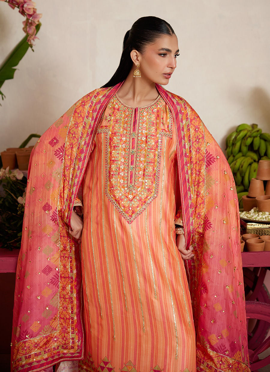 Romero Orange Shirt And Dupatta | MAYNA FESTIVE PRINTS '26 | FARAH TALIB AZIZ