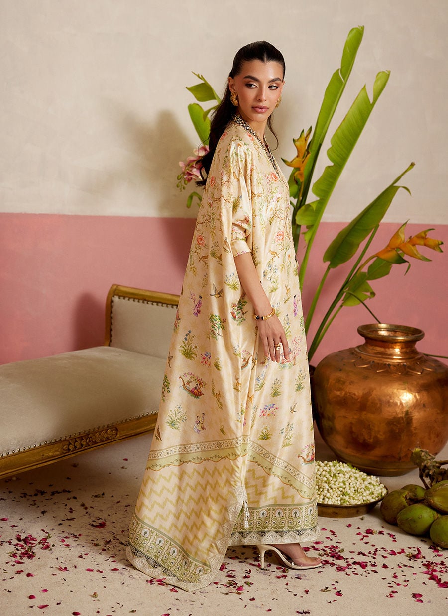 Daine Cream kaftan | MAYNA FESTIVE PRINTS '26 | FARAH TALIB AZIZ