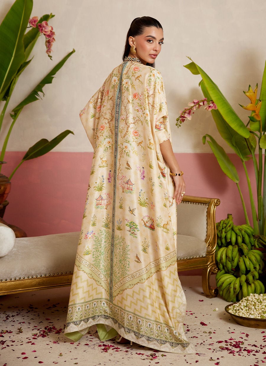 Daine Cream kaftan | MAYNA FESTIVE PRINTS '26 | FARAH TALIB AZIZ