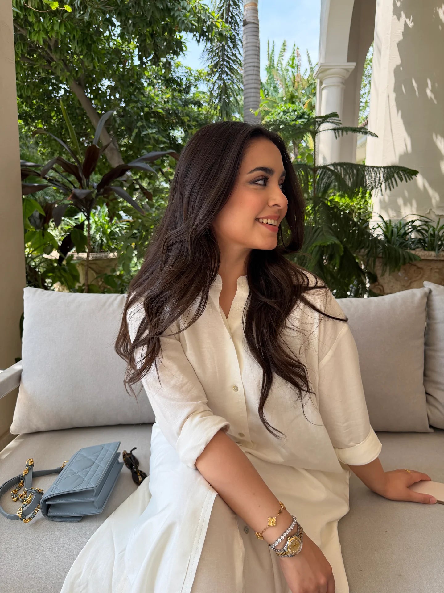 OVERSIZED LINEN SHIRT DRESS IN WHITE | Sak Atelier
