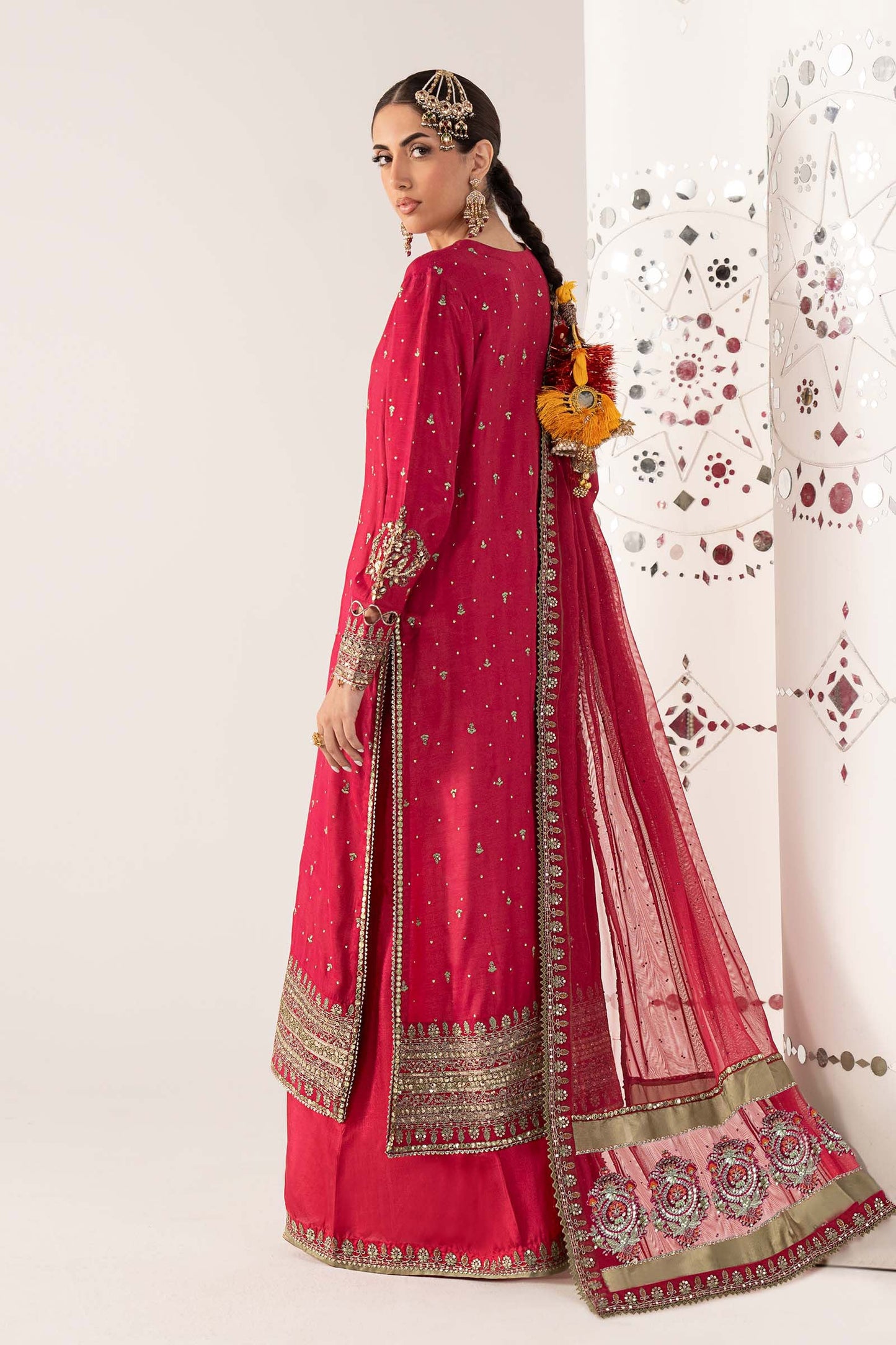 SF-PF26-10 | 3 Piece Embroidered Raw Silk Suit | MARIA.B