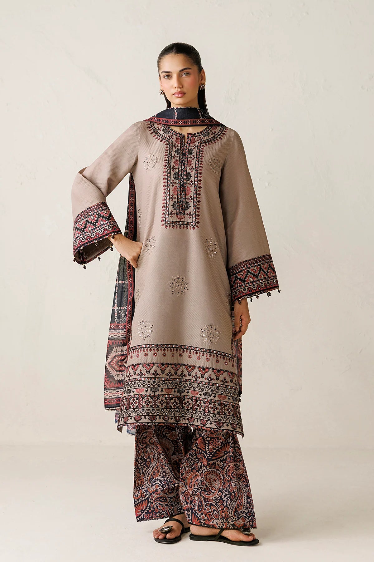 EMBROIDERED PREMIUM DOBBY UW-0282 | Unstitched | Jazmin