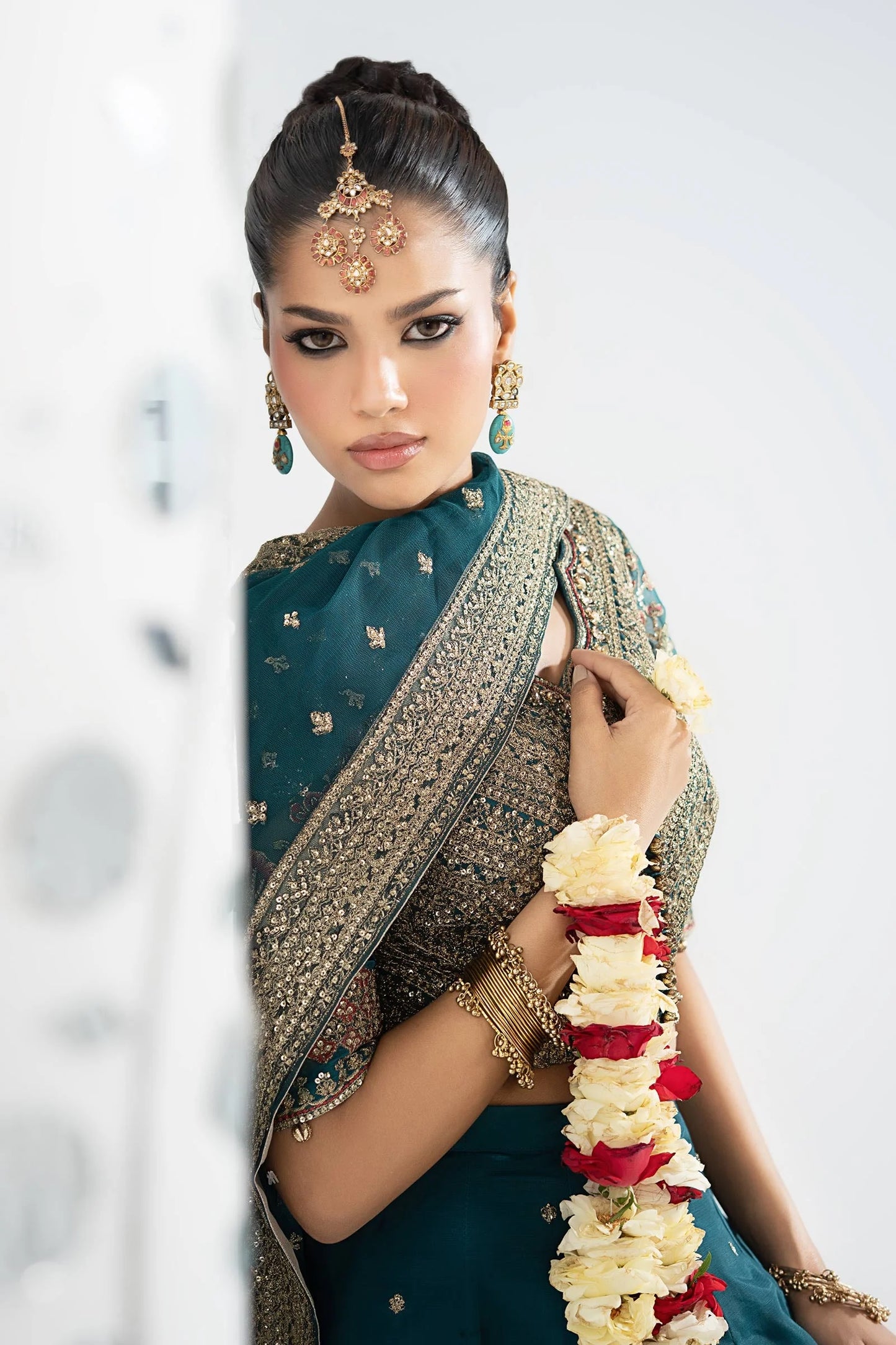 SF-EA26-27 | 3 Piece Embroidered Raw Silk Suit | MARIA.B