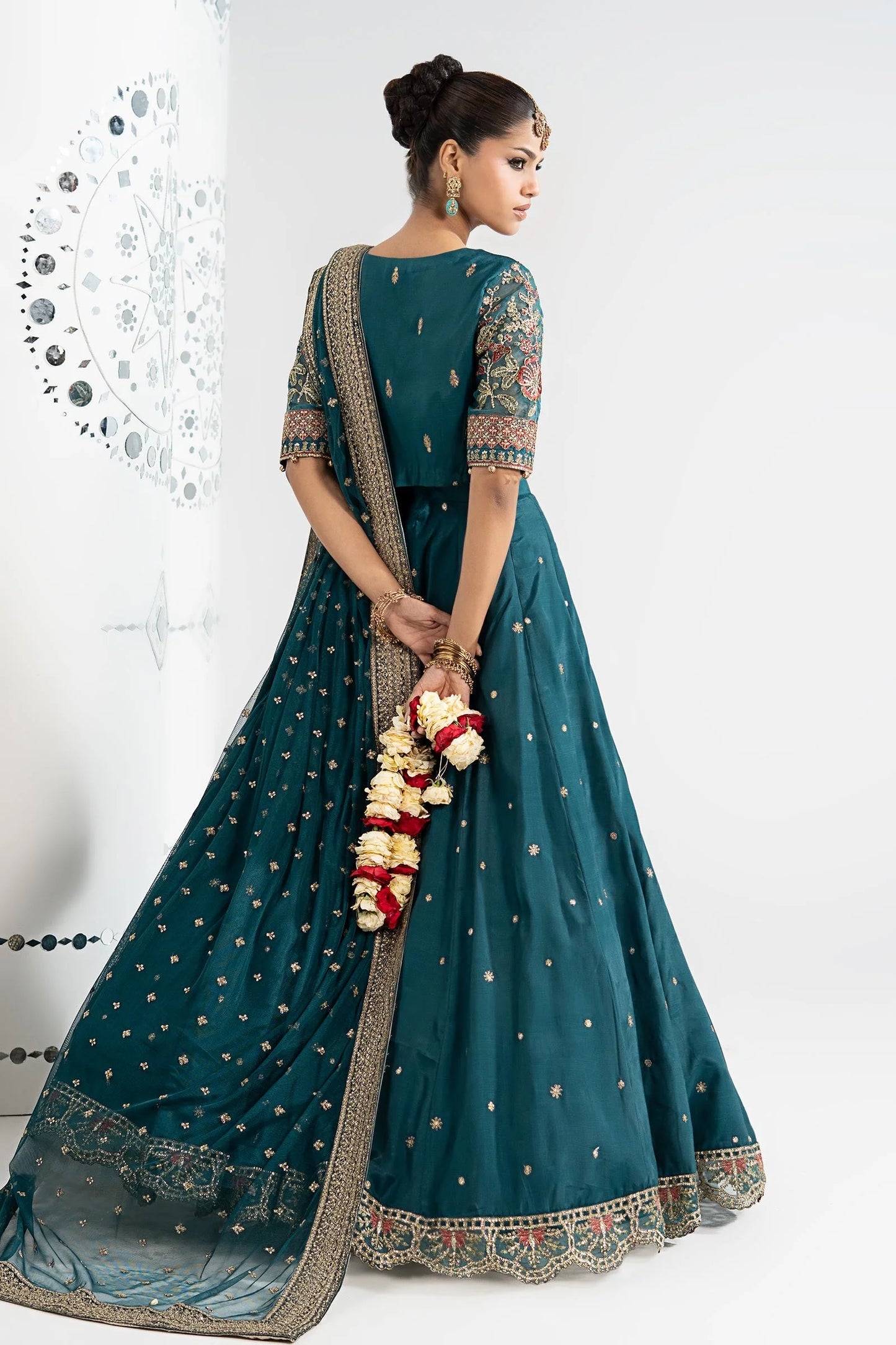 SF-EA26-27 | 3 Piece Embroidered Raw Silk Suit | MARIA.B