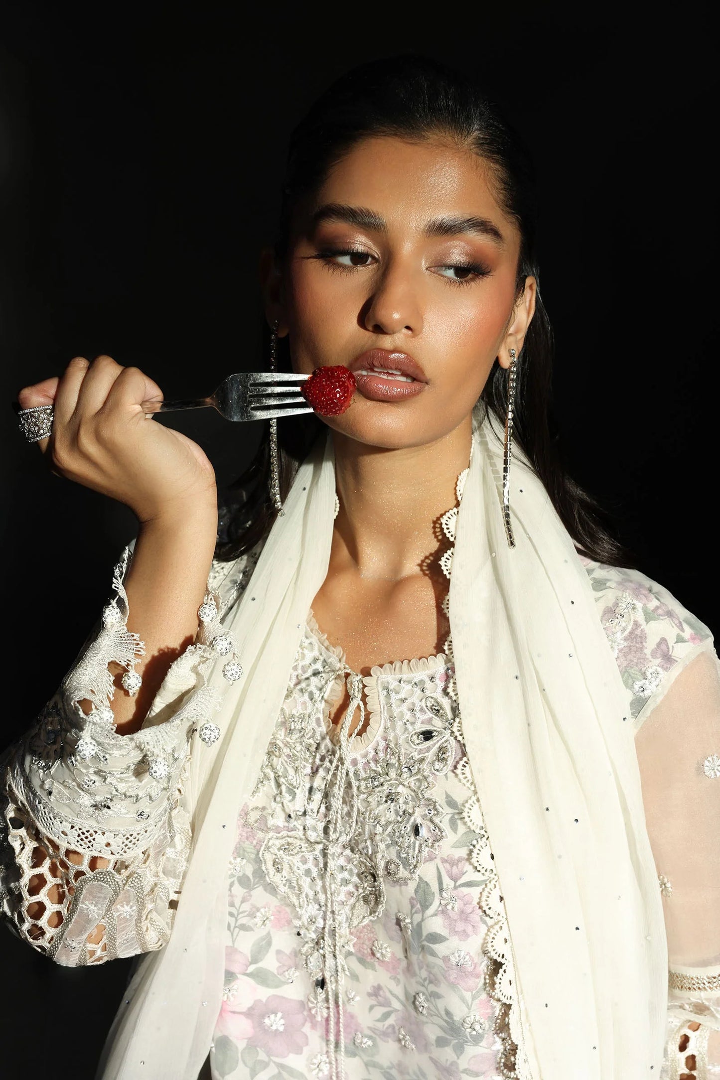 SF-EA26-11-Off White | 3 Piece Embroidered Organza Suit | MARIA.B