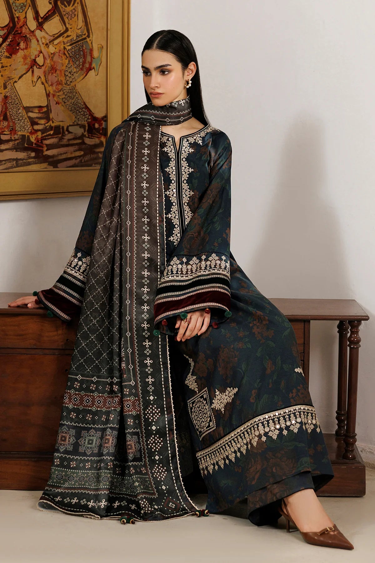 EMBROIDERED PREMIUM VISCOSE UW-0266 | Unstitched | Jazmin
