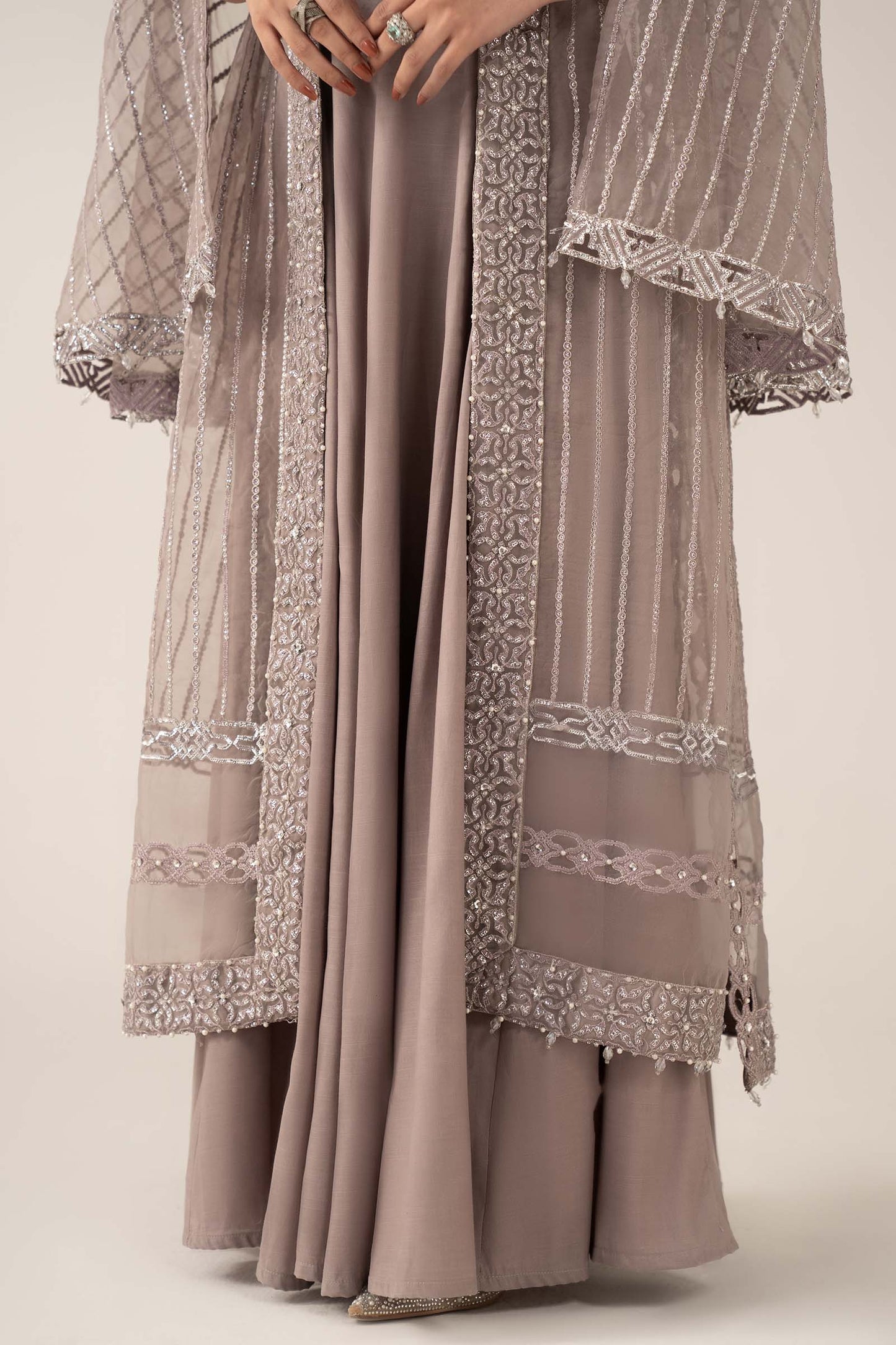 SF-EF26-12-Lilac | 3 Piece Embroidered Organza Suit | MARIA.B