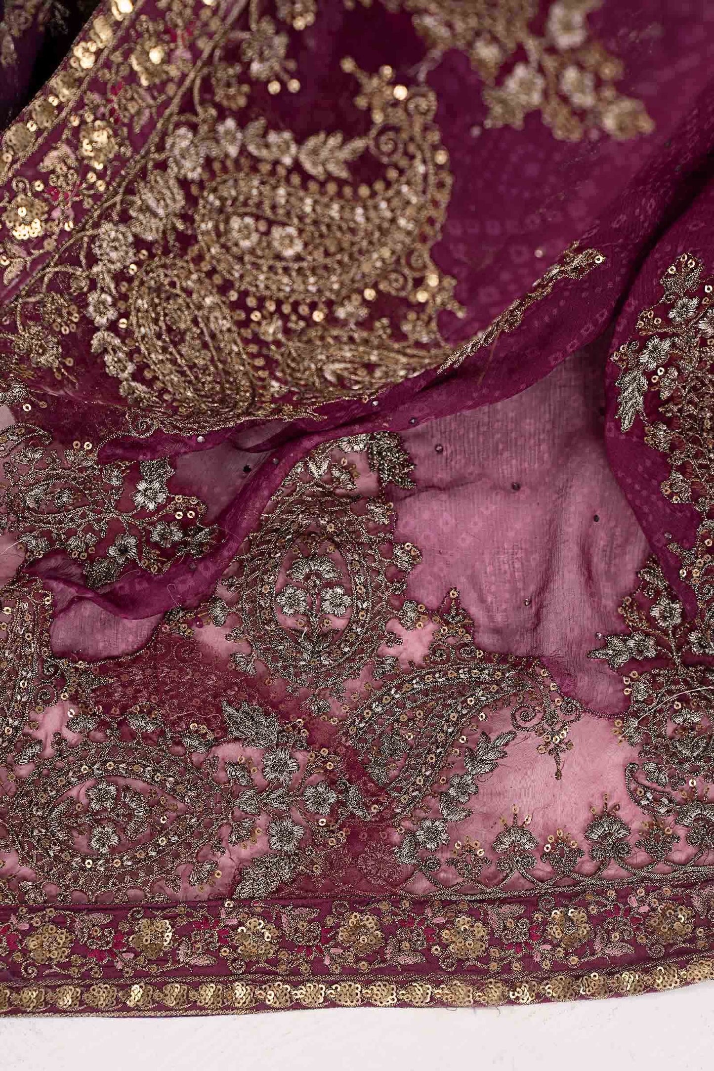 SF-EF26-67-Purple | Embroidered Chiffon Saree | MARIA.B