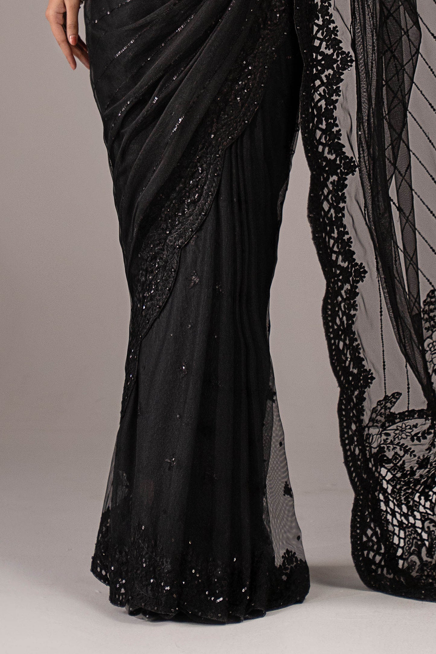 SF-EF22-41R1 | Embroidered Net Saree | MARIA.B