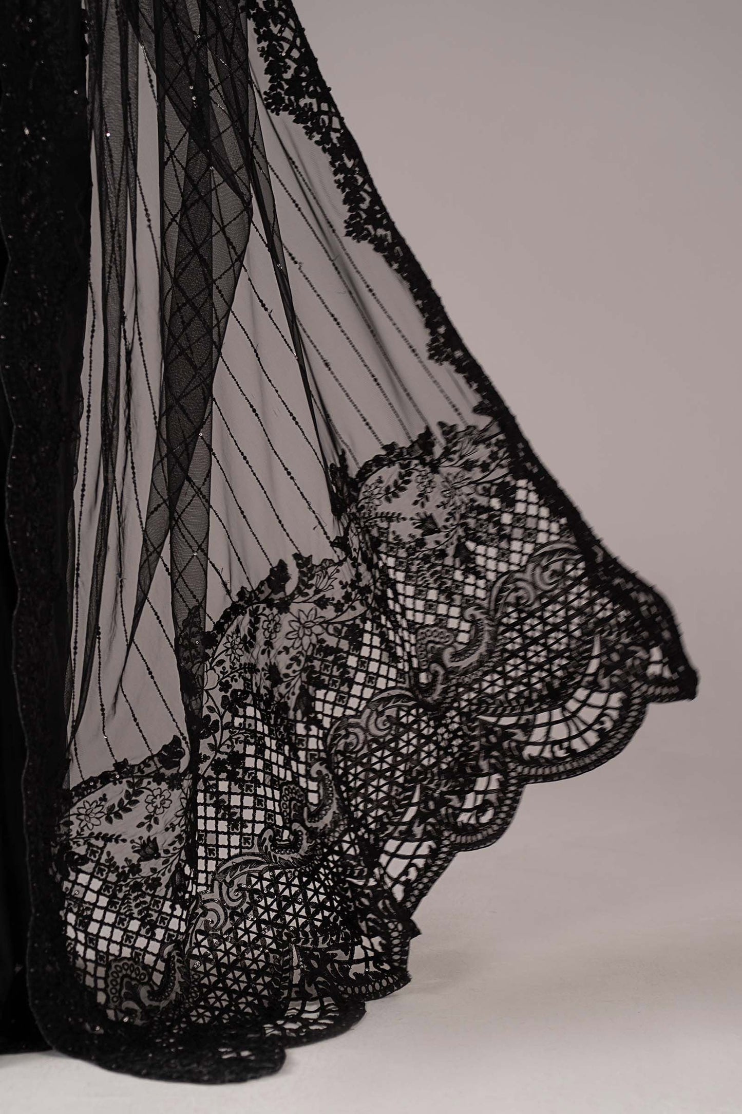 SF-EF22-41R1 | Embroidered Net Saree | MARIA.B