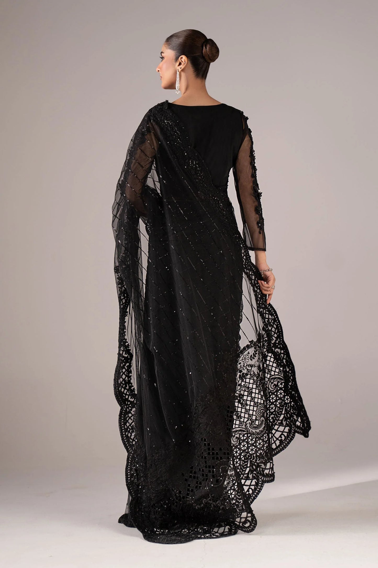 SF-EF22-41R1 | Embroidered Net Saree | MARIA.B
