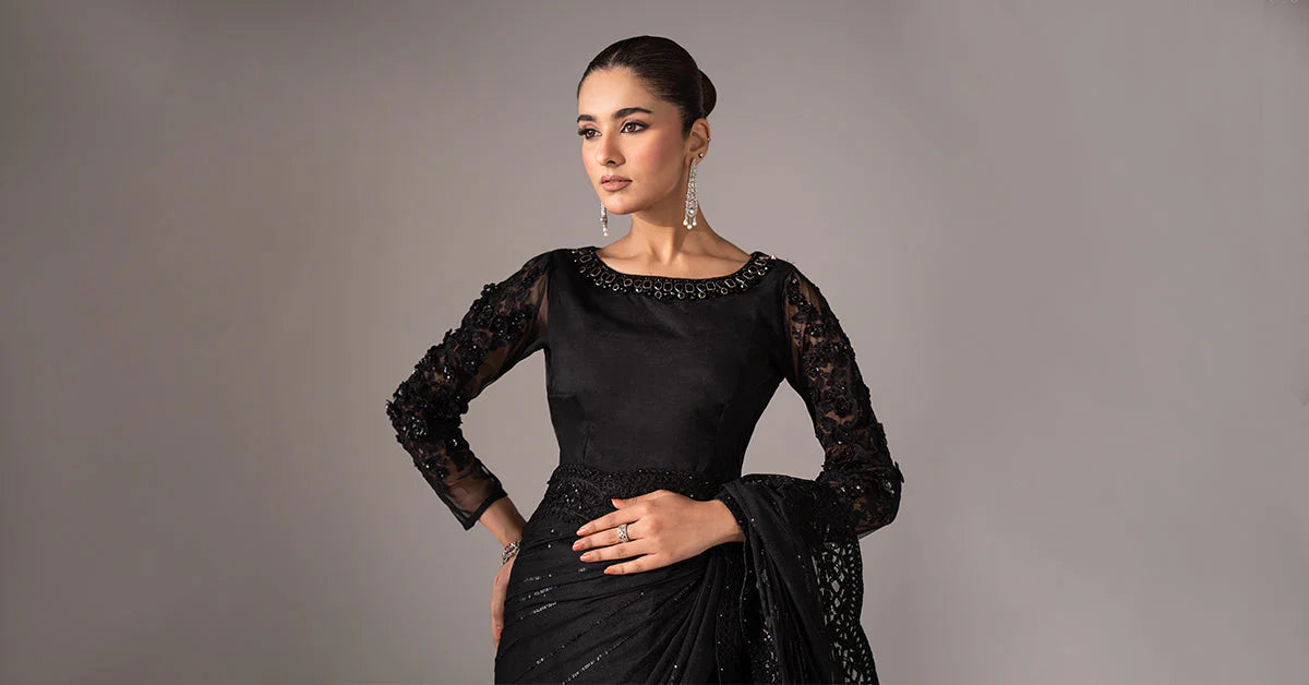 SF-EF22-41R1 | Embroidered Net Saree | MARIA.B