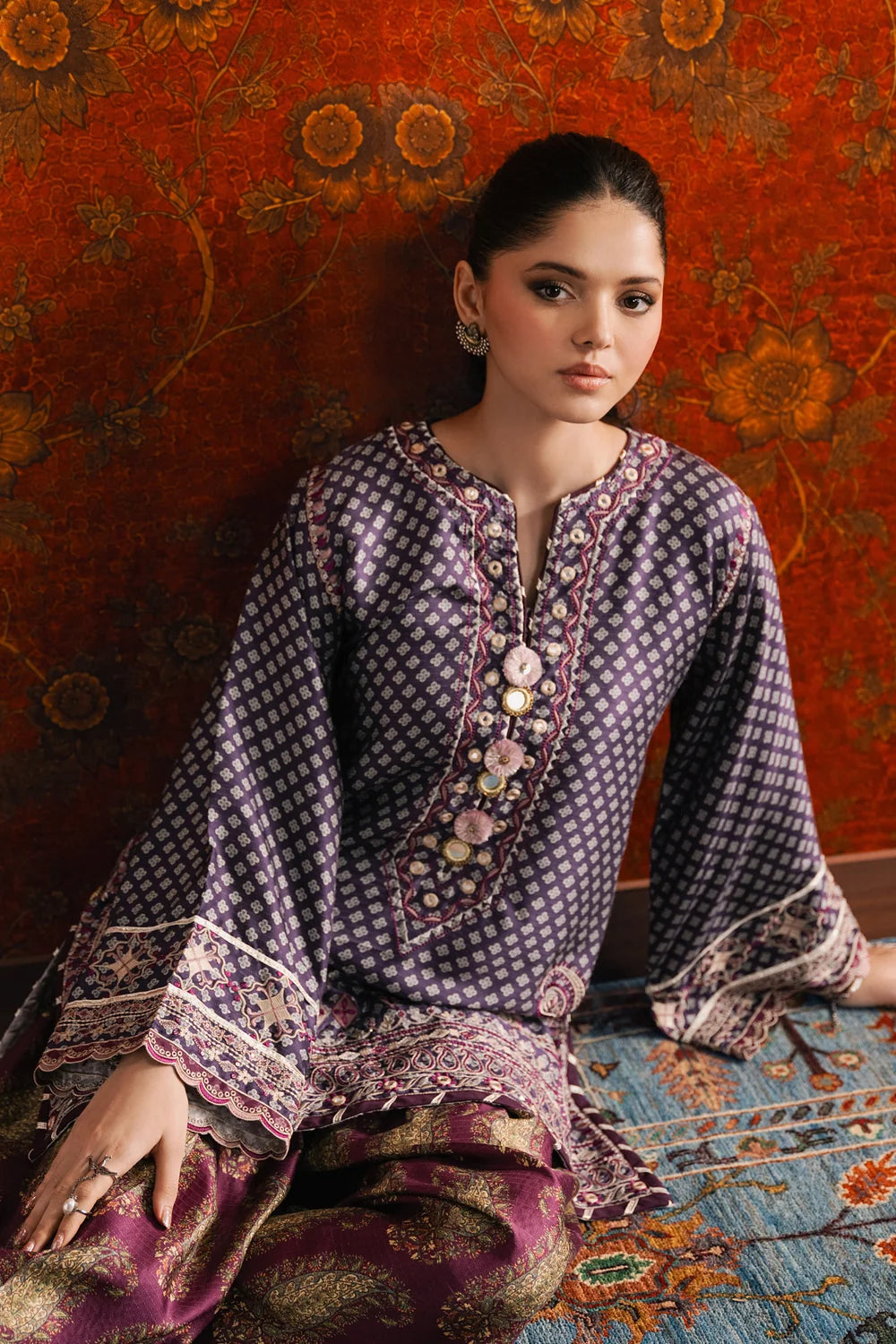 INDIGO BLUE | E4702/103/622 | Rozana Winter Drop 1 | Ethnc