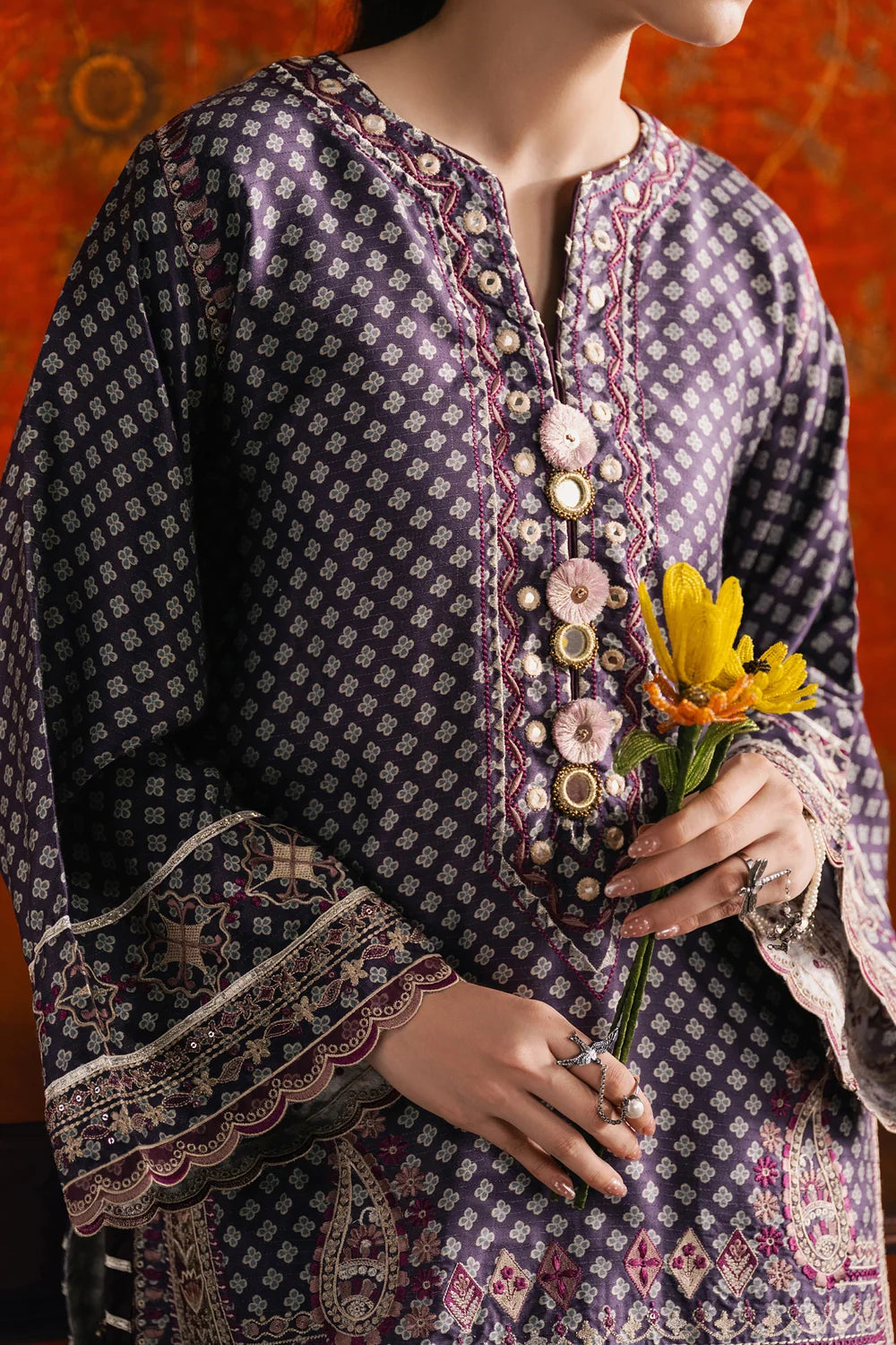 INDIGO BLUE | E4702/103/622 | Rozana Winter Drop 1 | Ethnc