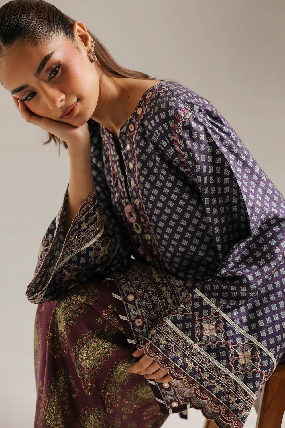 INDIGO BLUE | E4702/103/622 | Rozana Winter Drop 1 | Ethnc