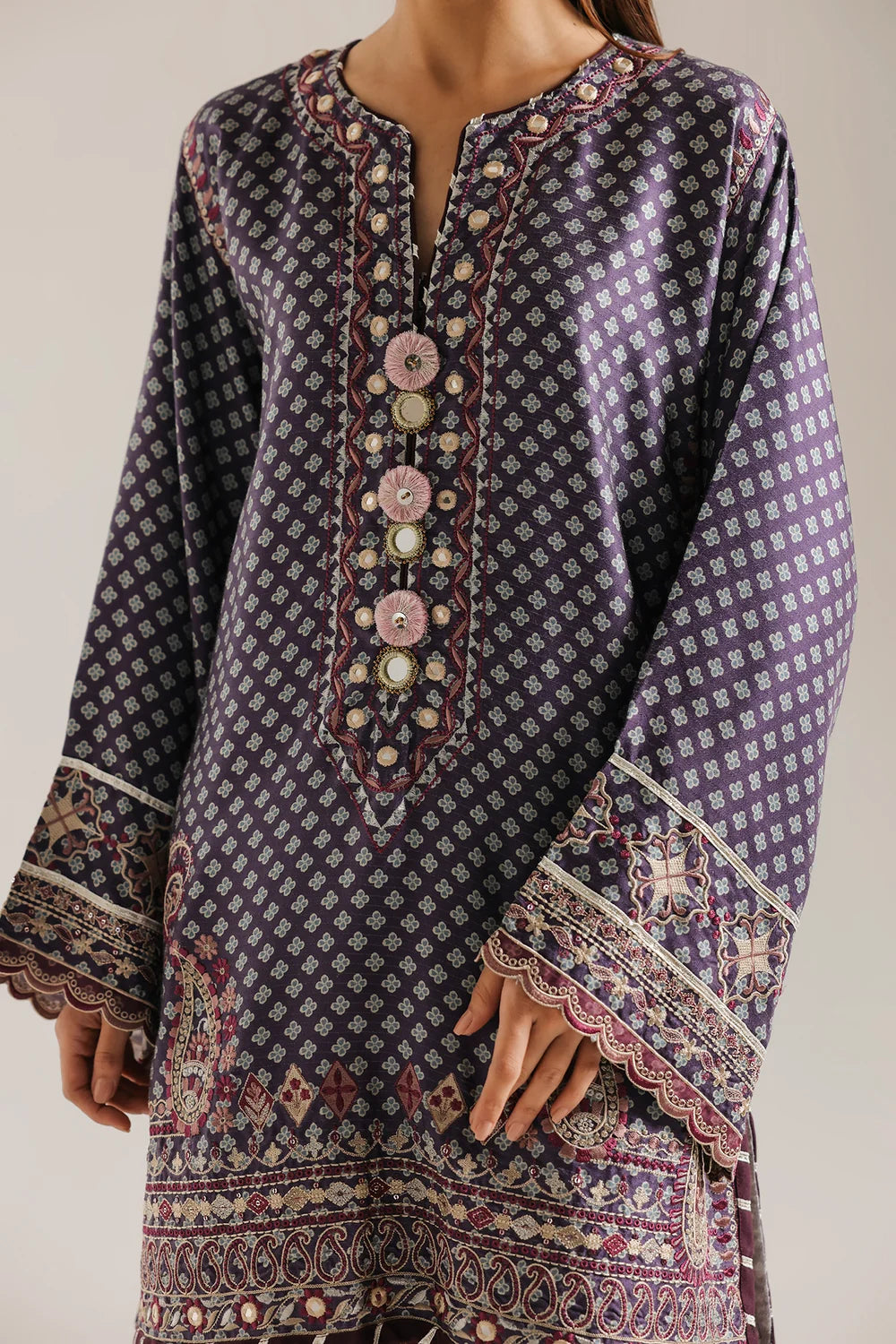 INDIGO BLUE | E4702/103/622 | Rozana Winter Drop 1 | Ethnc