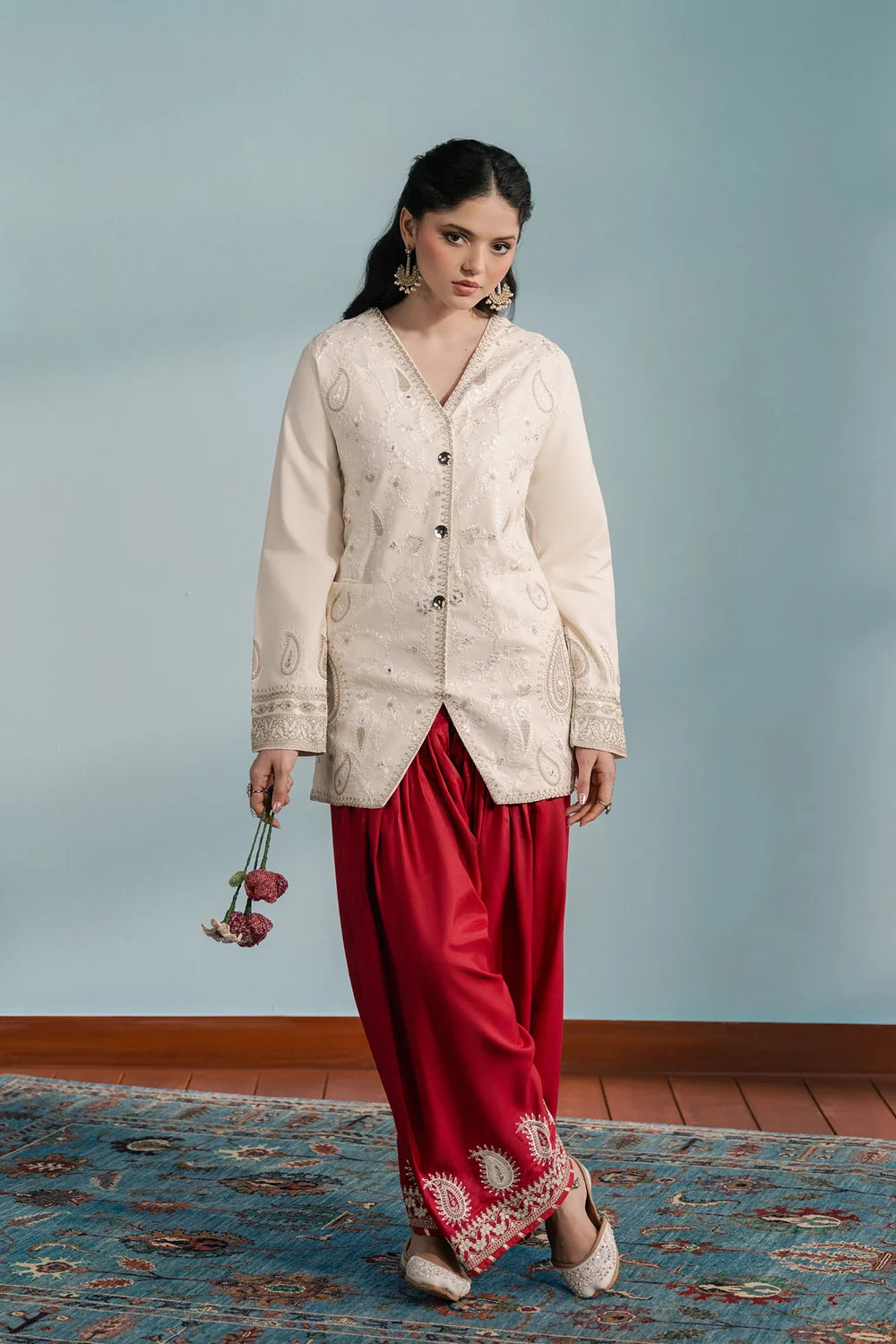 OFF WHITE | E4740/103/002 | Rozana Winter Drop 1 | Ethnc