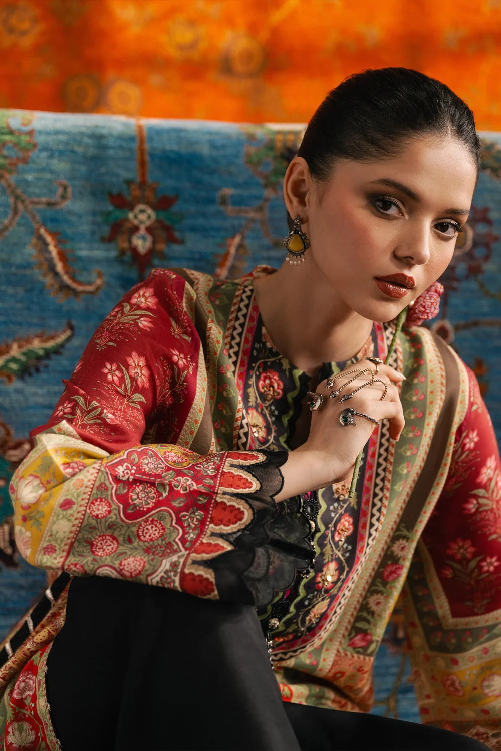 DEEP BURGUNDY | E4727-103-414 | Rozana Winter Drop 1 | Ethnc