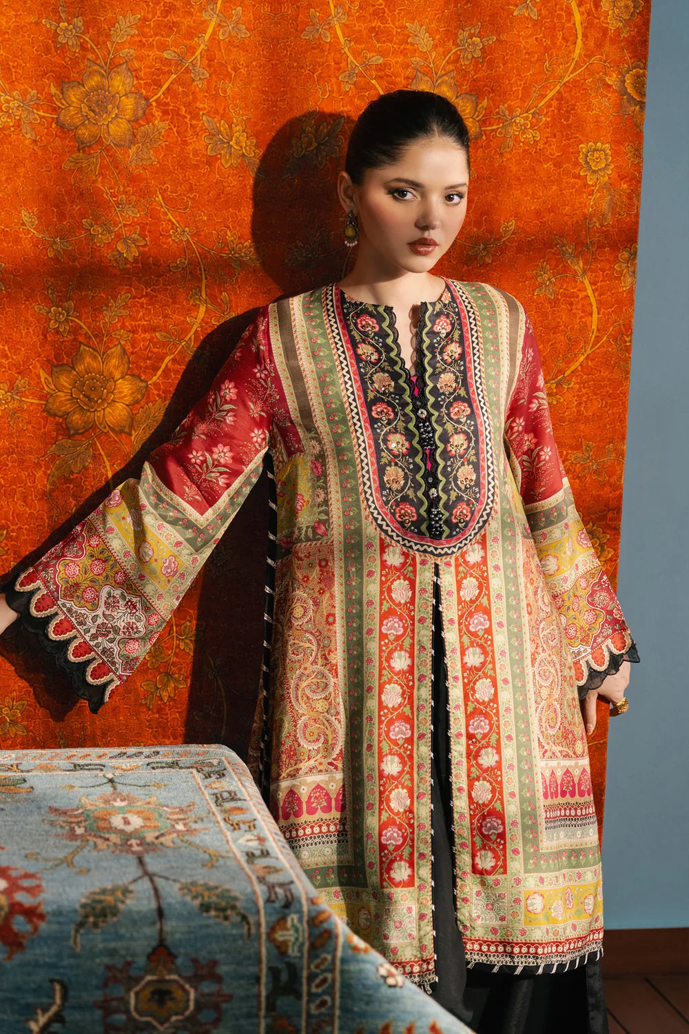 DEEP BURGUNDY | E4727-103-414 | Rozana Winter Drop 1 | Ethnc