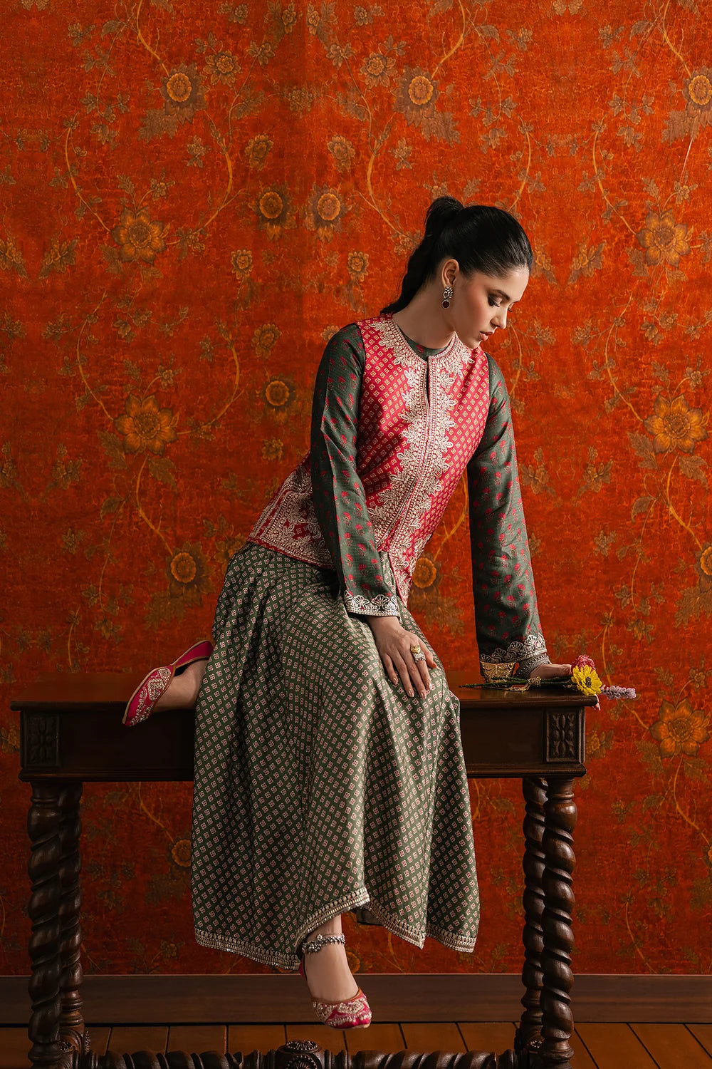 GRASS GREEN | E4704-103-707 | Rozana Winter Drop 1 | Ethnc