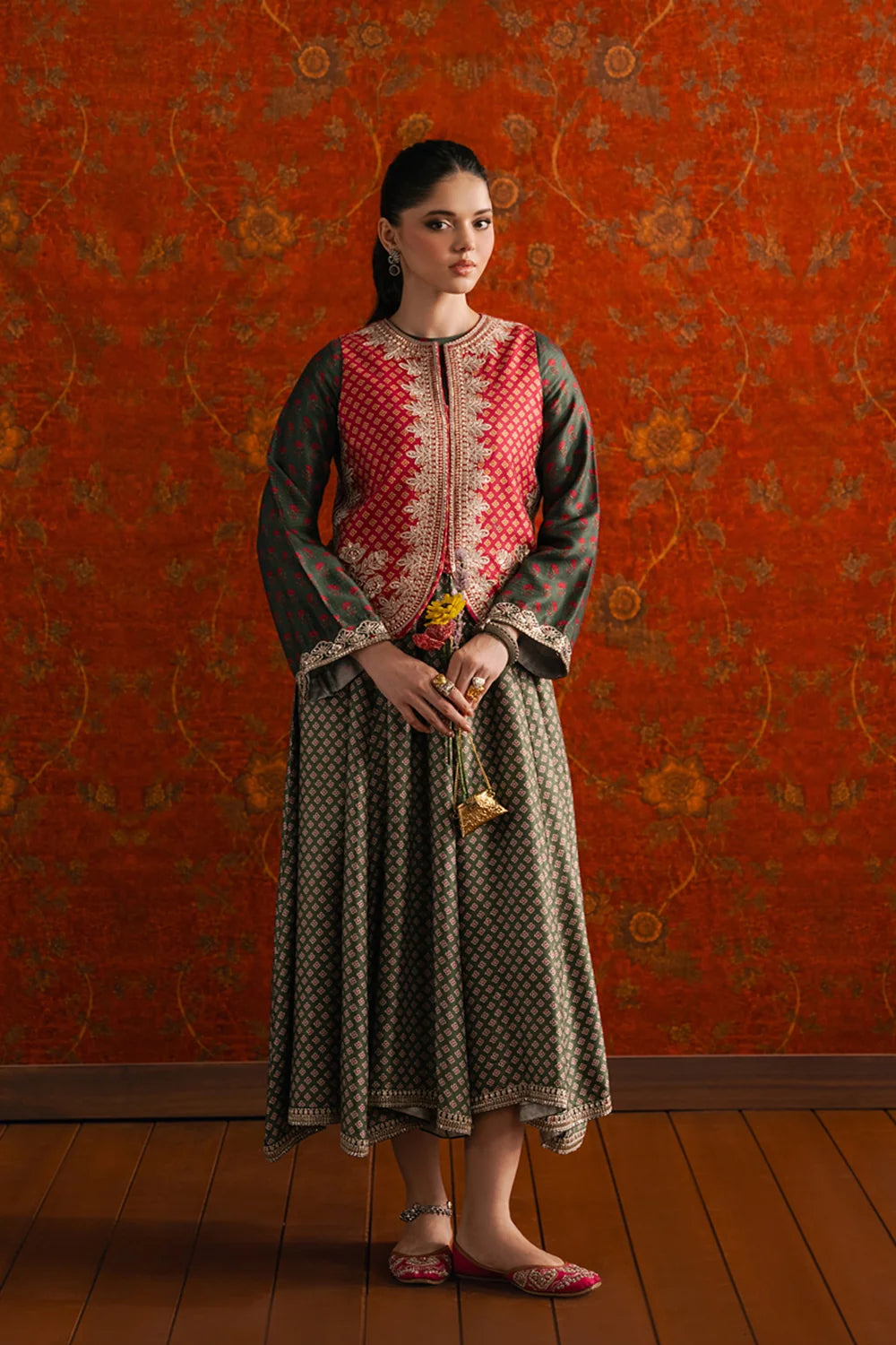 GRASS GREEN | E4704-103-707 | Rozana Winter Drop 1 | Ethnc