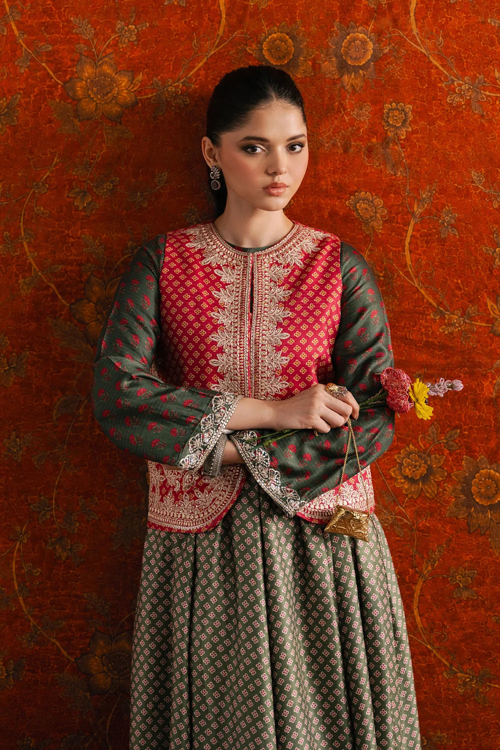 GRASS GREEN | E4704-103-707 | Rozana Winter Drop 1 | Ethnc