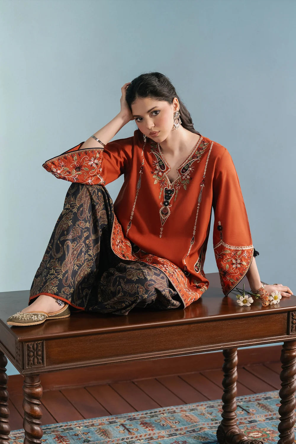 RUST | E4766-103-205 | Rozana Winter Drop 1 | Ethnc