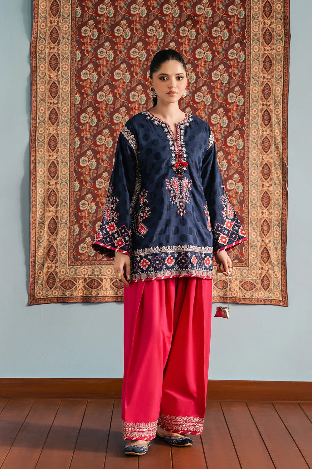 DEEP BLUE | E4756/103/620 | Rozana Winter Drop 1 | Ethnc