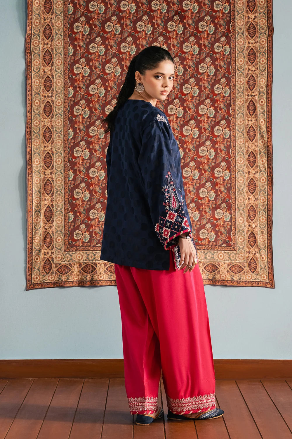DEEP BLUE | E4756/103/620 | Rozana Winter Drop 1 | Ethnc