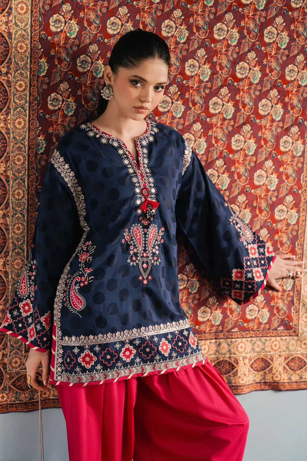 DEEP BLUE | E4756/103/620 | Rozana Winter Drop 1 | Ethnc
