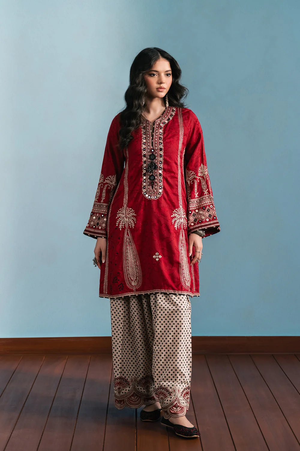 BURGUNDY | E4752-103-415 | Rozana Winter Drop 1 | Ethnc