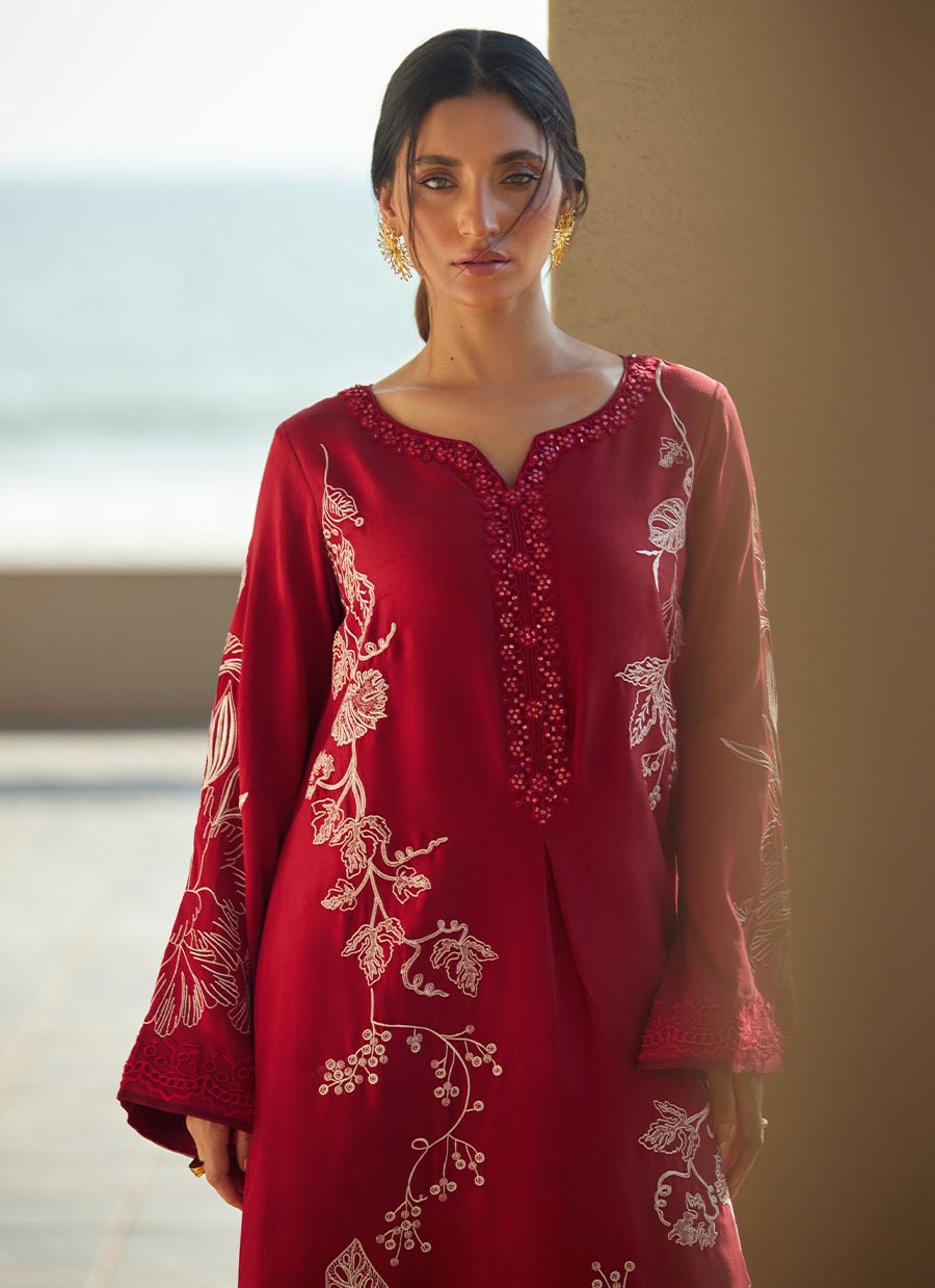 Siren Scarlett Silk Kaftan | LAANI - THE KAFTAN EDIT | FARAH TALIB AZIZ