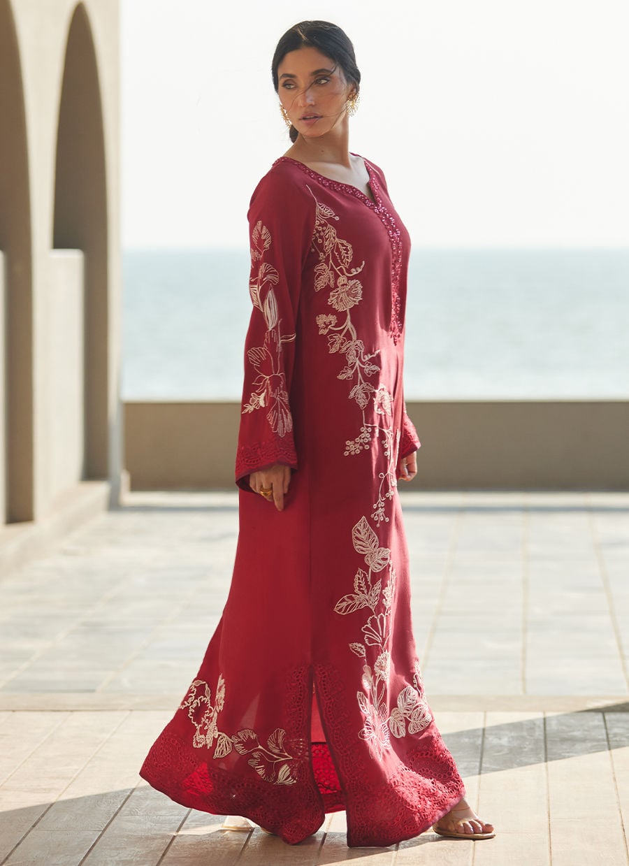 Siren Scarlett Silk Kaftan | LAANI - THE KAFTAN EDIT | FARAH TALIB AZIZ