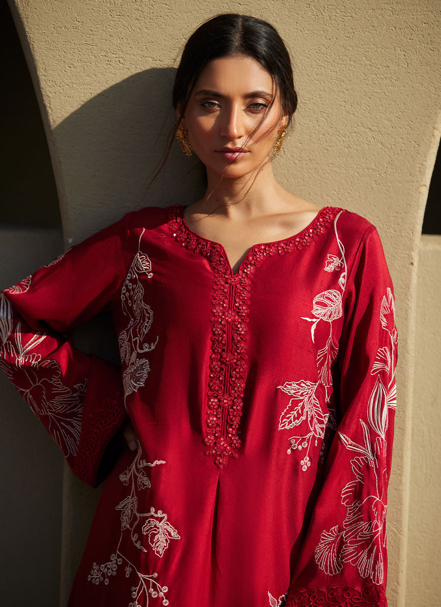 Siren Scarlett Silk Kaftan | LAANI - THE KAFTAN EDIT | FARAH TALIB AZIZ