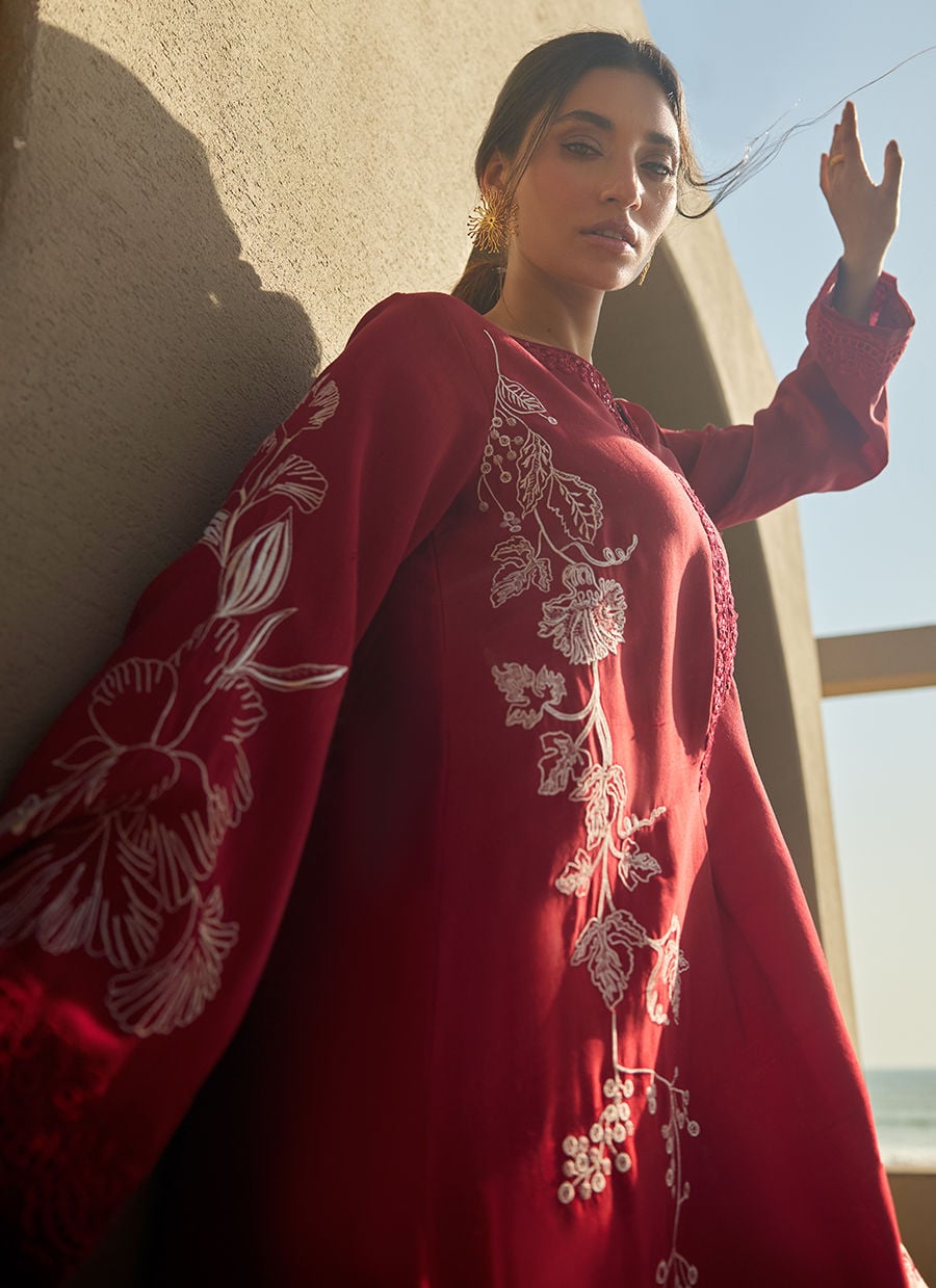 Siren Scarlett Silk Kaftan | LAANI - THE KAFTAN EDIT | FARAH TALIB AZIZ