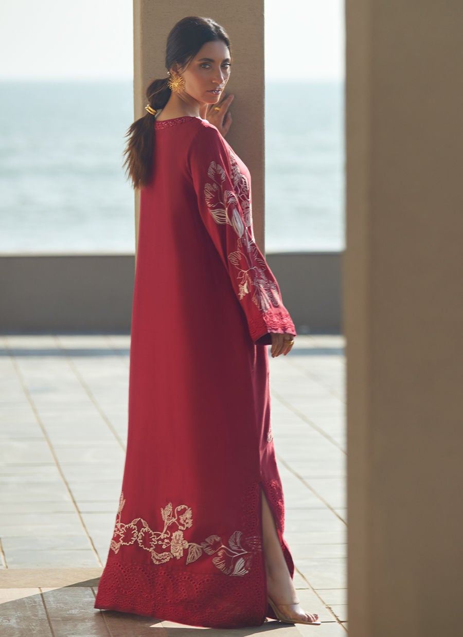 Siren Scarlett Silk Kaftan | LAANI - THE KAFTAN EDIT | FARAH TALIB AZIZ