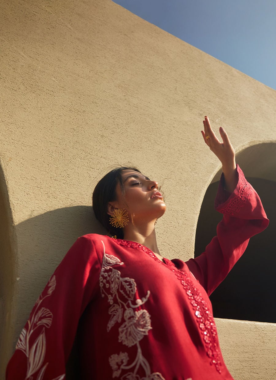 Siren Scarlett Silk Kaftan | LAANI - THE KAFTAN EDIT | FARAH TALIB AZIZ