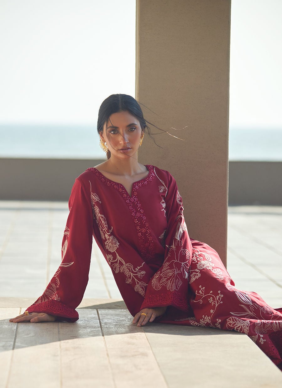 Siren Scarlett Silk Kaftan | LAANI - THE KAFTAN EDIT | FARAH TALIB AZIZ