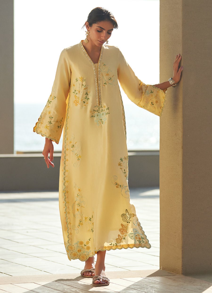 Lira Lemon Kaftan | LAANI - THE KAFTAN EDIT | FARAH TALIB AZIZ