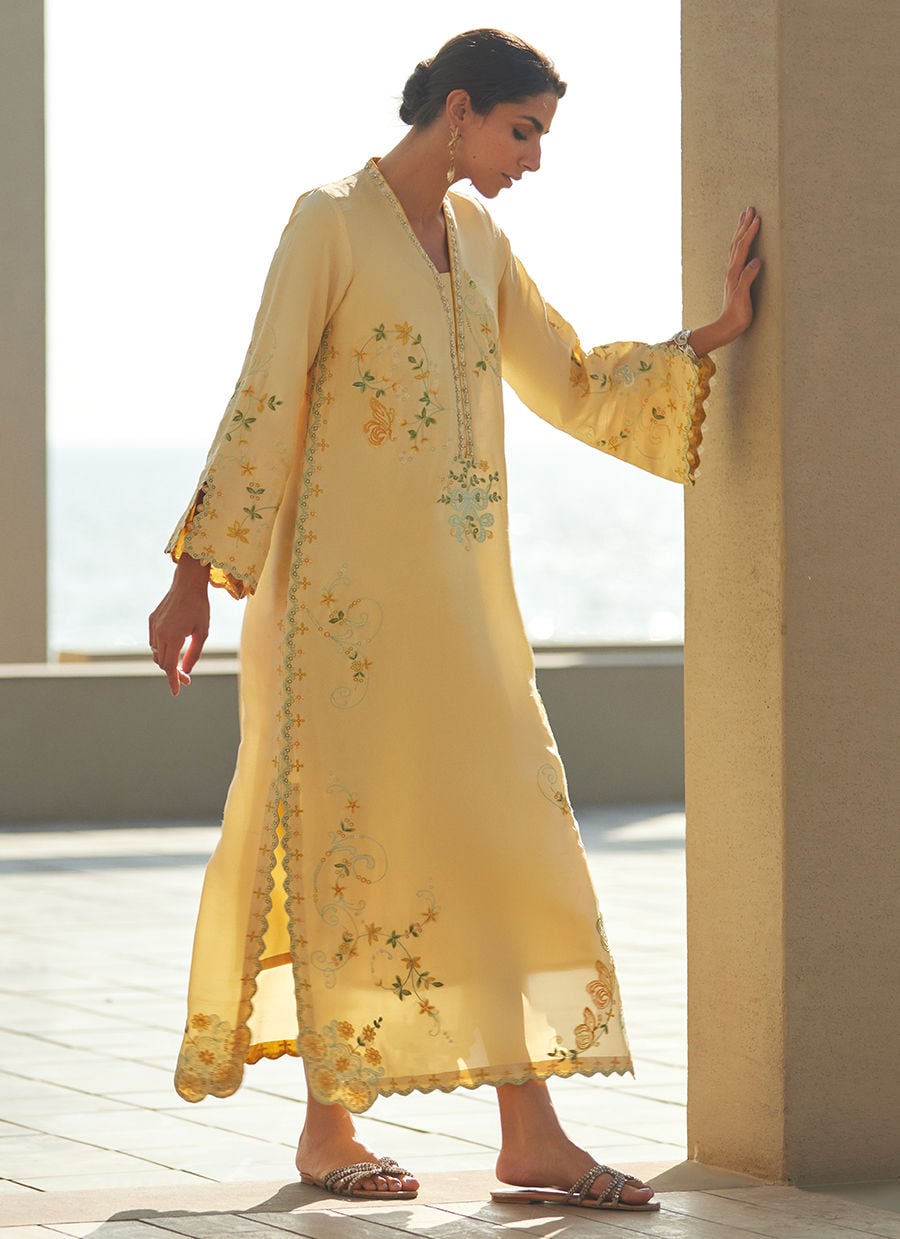 Lira Lemon Kaftan | LAANI - THE KAFTAN EDIT | FARAH TALIB AZIZ