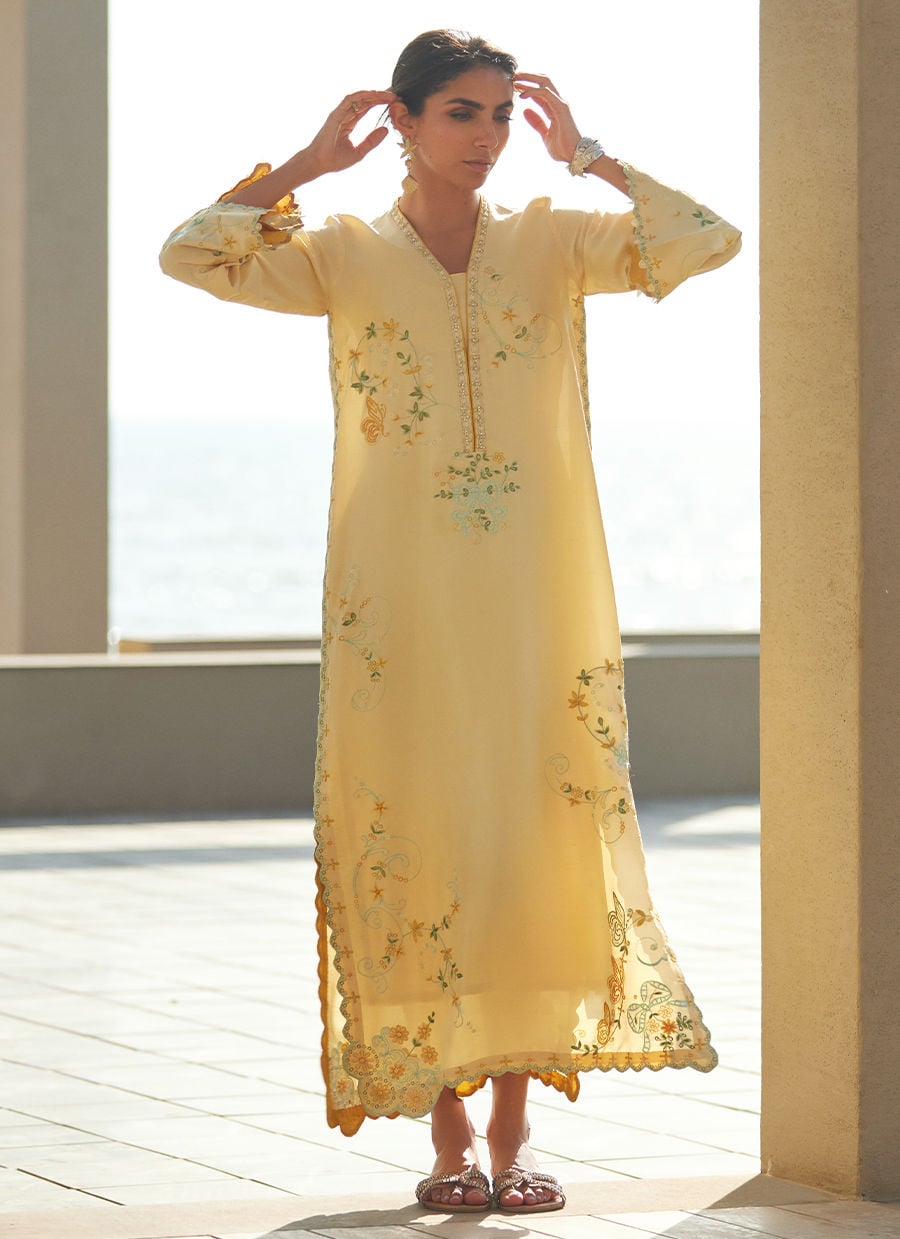 Lira Lemon Kaftan | LAANI - THE KAFTAN EDIT | FARAH TALIB AZIZ